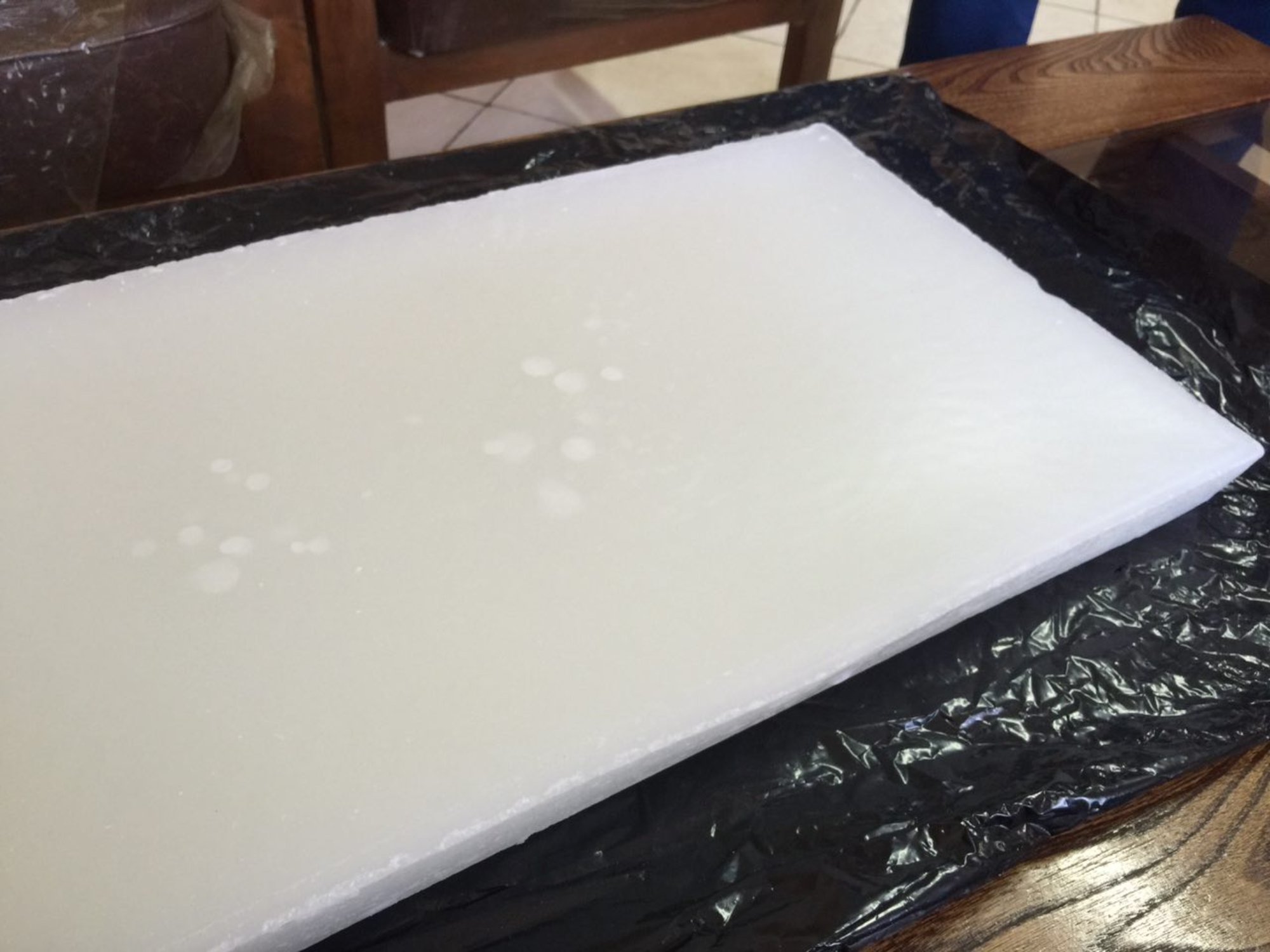Coloring paraffin wax process