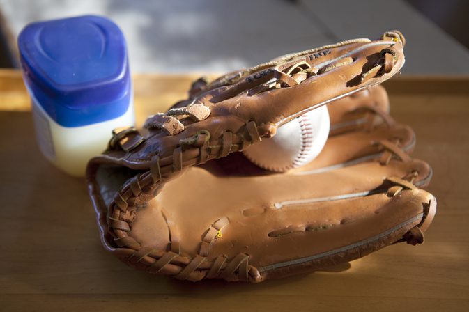 Baseball Glove Using petroleum jelly